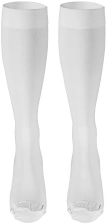 NuVein Medical Compression Stockings, 20-30 mmHg Support for Women & Men, Knee Length, Closed Toe, White, Large