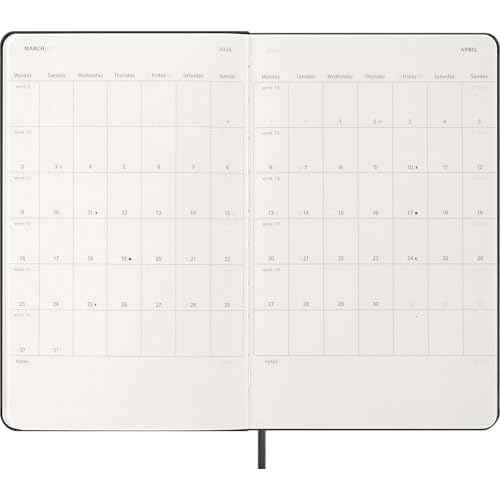 Moleskine Classic 12 Month 2026 Weekly Planner, Hard Cover, Large (5" x 8.25"), Black, 144 pages