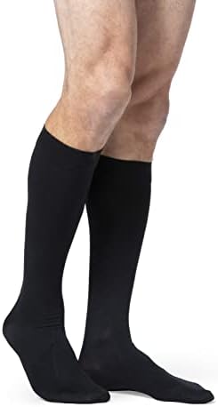 SIGVARIS Menâs DYNAVEN Closed Toe Calf-High Socks 30-40mmHg - Extra Large Long - Black