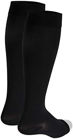 NuVein Medical Compression Stockings, 30-40 mmHg Support, Women & Men Knee Length, Open Toe, Black, 2X-Large