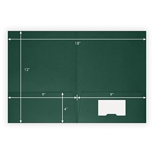 The Gallery Collection, 25 Count, Green, Welcome Pocket Folders, Gold Foil Stamped, for HR Professionals (9 x 12)