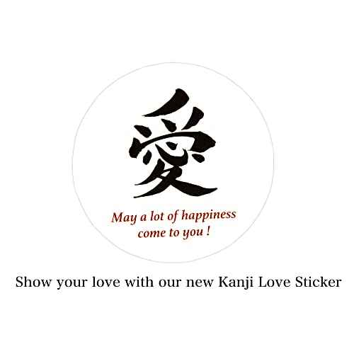Shikiori Moonlit Night Water Surface Night-burning Fine Point 11-0558-202 With Kanji LOVE Sticker, Red, 5.78 x 0.47 x 0.39 in