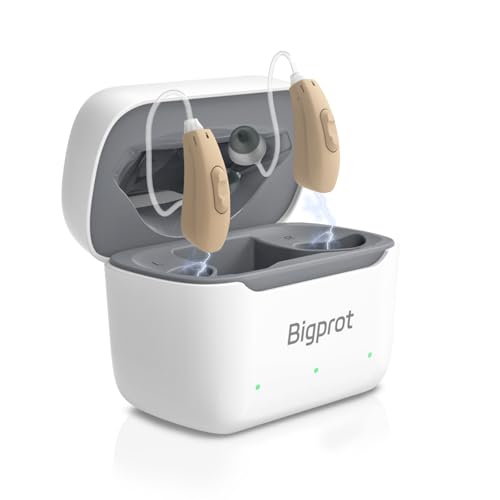 OTC Hearing Aids for Seniors, Superior Sound Quality, Comfort & Invisible design, AI Noise Cancellation, 120+ Hours of Charging Case Usage, 3 Smart Scene Modesï¼whiteï¼