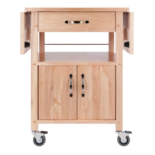 Winsome Wood/Veneer Mobile Kitchen Cart with Lockable Wheels, Beech (84920)