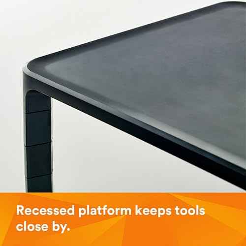 3M Adjustable Monitor Stand for Monitors and Laptops, Three Leg Segments Simply Adjust Height from 1.7" to 5.5", Holds up to 20 lbs, 13.6 in Clearance Between Legs for Storage, Black (MS85B)