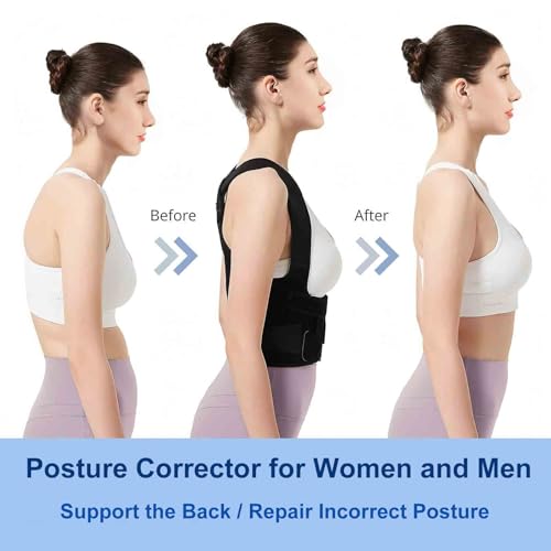 Back Brace Posture Corrector for Women and Men, Upgraded Adjustable Back Support for Upper and Lower Back Pain Relief, Shoulder Straightener for Scoliosis, Hunchback, Thoracic,Waistline-L(37.4"-43.3")