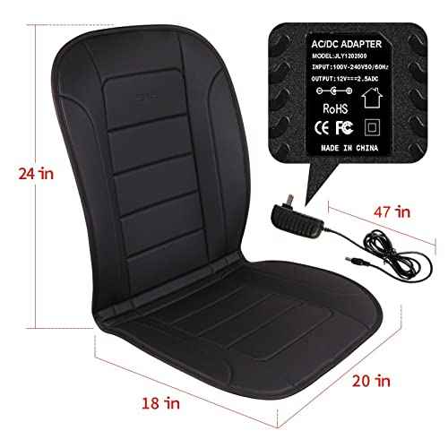 Heated Seat Cushion for Office Chair with Temperature Control and Timer, Back and Seat Heating - for Office/Home Use