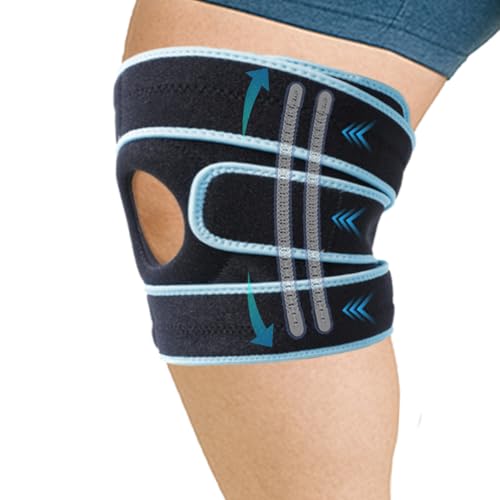 King Mills Extra Large Knee Brace Support to Knee Pain, Arthritis or Meniscus Tear. Adjustable Plus Size Knee Brace for Women and Men, Adult 2XL, Grey Black.