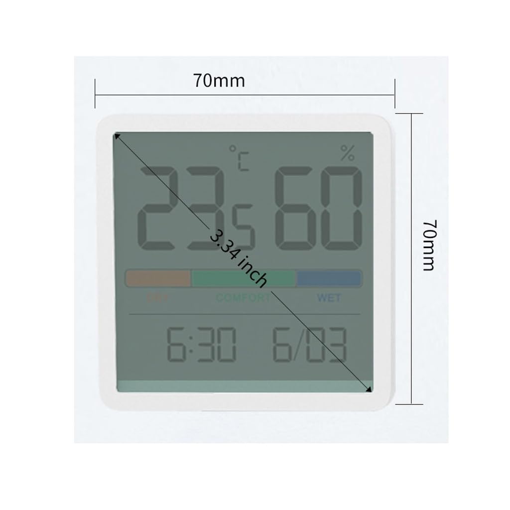 Purpose Digital Temperature and Humidity Meter Clock Household Indoor Kitchen Refrigerator