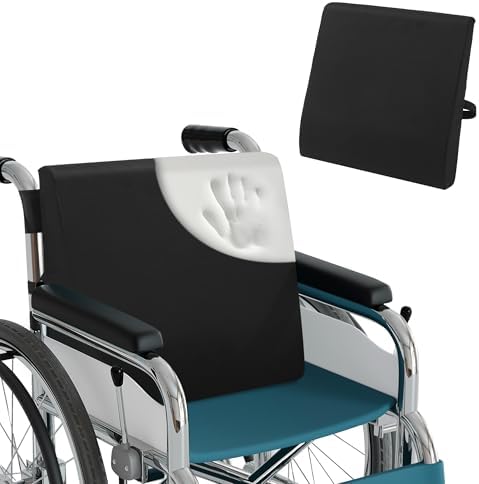 BALAPET Wheelchair Back Cushion,3.5ââ Thick Wheelchair Cushions Ergonomic Design Foam Support Lumbar Pillow for Long Sitting Reduce Back Pressure Essential Wheelchair Accessory