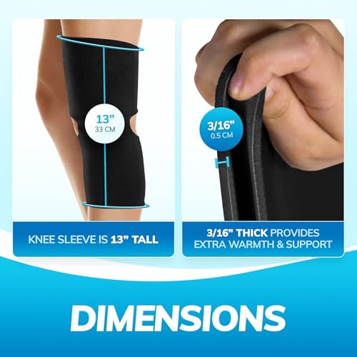 BraceAbility Open Patella/Open Back Neoprene Knee Sleeve | Water-Resistant Athletic Compression Knee Brace for Swimming, Wakeboarding, Scuba Diving, Surfing, Waterskiing and Other Sports (2XL)
