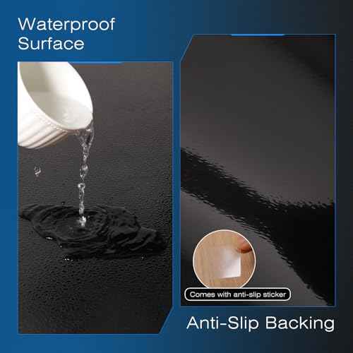 Chair Mat for Hardwood Floor, 60" x 50" Easy Glide Large Chair Mat for Rolling Chair, Anti-Slip Floor Protector Under Desk Mat, Vinyl Floor Mat for Gaming Room Home Office, Black