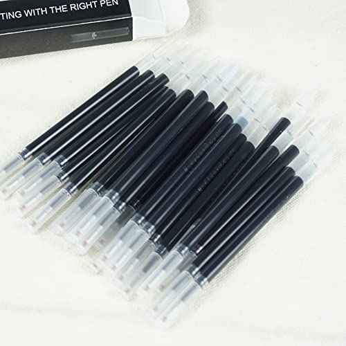 24 Pcs Retractable Black Gel Ink Refills, 0.7 mm Point Black Ink