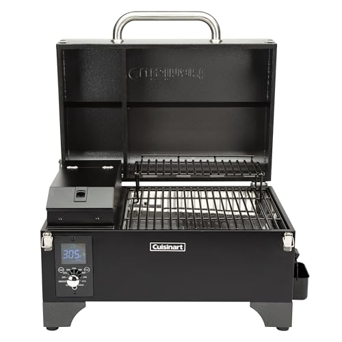 Cuisinart 8-in-1 Portable Wood Pellet Grill and Smoker, Compact for RV, Tailgates, Camping, and Backyard Cooking, Smoky Flavor, Versatile Meat Smoker