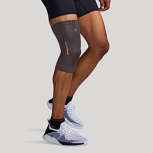 Tommie Copper Infrared Compression Knee Sleeve, Self Warming Knee Compression, Muscle Support & Stability, Slate Grey, Small