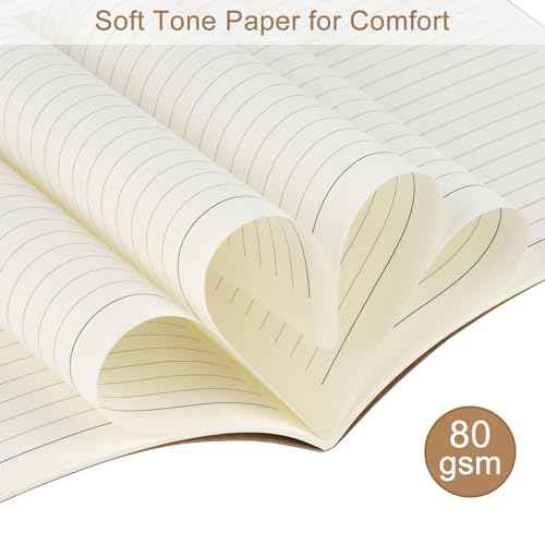 ZCZN 5 Pack A5 Kraft Notebooks Bulk, 8.15x5.5 Inches Lined Paper Journaling Notebooks, Notebooks for Work, Composition Notebooks for School, Journal Notebooks for Office, 60 Pages
