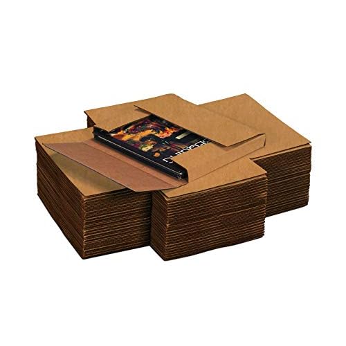 Boxes Fast BFM1181K Corrugated Cardboard Easy-Fold Mailers, 11 1/8 x 8 5/8 x 1 Inches, Fold Over Mailers, Adjustable Die-Cut Shipping Boxes, Multi-Depth, Large Kraft Mailing Boxes (Pack of 50)