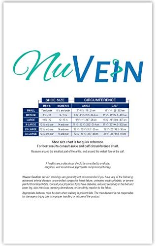 NuVein Medical Compression Stockings, 20-30 mmHg Support for Women & Men, Knee Length, Open Toe, Beige, Large