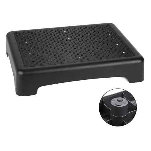 Non Slip One Step Stool for Seniors, Adults, Indoor/Outdoor Portable Stair Assist, Mobility Step Stool for Bedside, Car, Kitchen, Bathroom, Black