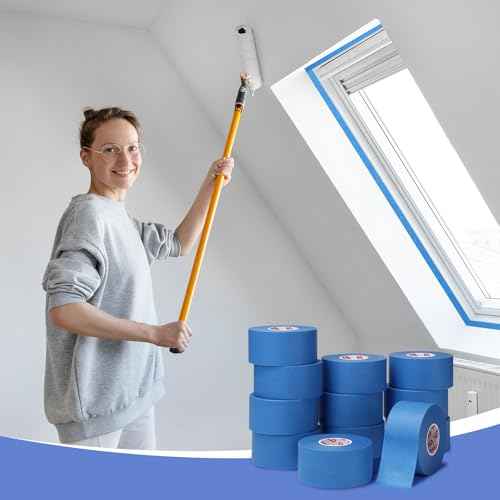 12 Rolls Blue Painters Tape 2 Inch Wide Painters Tape Bulk 1.89In ¡¿ 660 Total Yd Multi-Purpose Blue Masking Tape for Wall Painting Color Separation Edge Repair Car