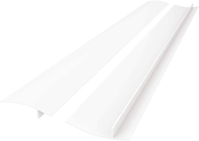 Kitchen Silicone Stove Counter Gap Cover with Heat Resistant Wide & Long Gap Filler Used for Protect Gap Filler Sealing Spills in Kitchen Counter, Stovetops2 Pack, White, 21 Inchï¼