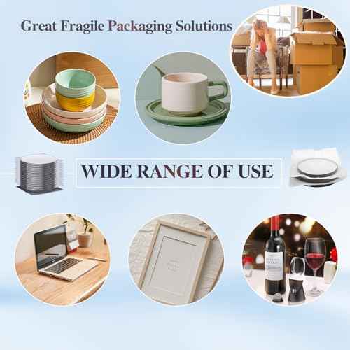 Dish Packing Supplies for Moving,180pack Cushion Foam Pouches for Packing Dishes and 60pack Foam Sheets,A total of 240pcs of Packing Materials for fragile items