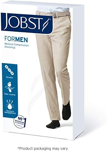 JOBST for men knee high 15-20 mmHg Compression Socks, Closed Toe, Small, White