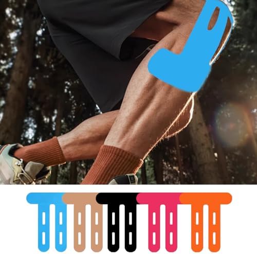 Precut Knee Kinesiology Tape - 12 Pcs Precut Kinesiology Tape for Knees Waterproof Strips Elastic | Breathable Joint Stability Hypoallergenic Latex-Free Tape, Neon Orange