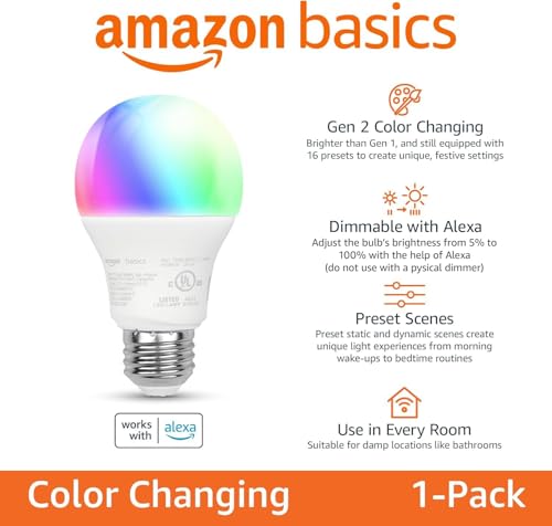 Echo Pop with Amazon Basics Smart Color Bulb