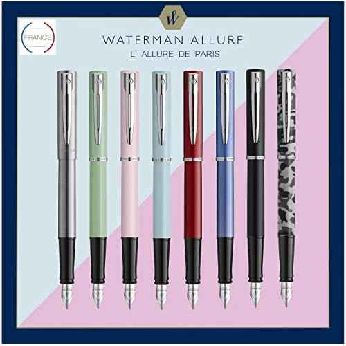 Waterman Allure Fountain Pen | Mint Green Matte Lacquer with Chrome Trim | Fine Stainless Steel Nib | Blue Ink | With Gift Box