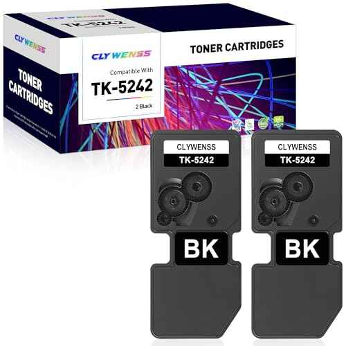 Compatible Toner Cartridge Replacement for Kyocera 5242 TK5242 TK-5242K for Ecosys M5526cdw M5526cdn P5026cdw P5026cdn Printer (2 Black)