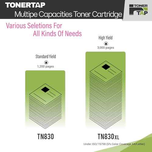 TonerTap TN830XL Toner for Brother Printer, Compatible for Brother TN830 XL for HL-L2460DW, DCP-L2640DW, MFC-L2820DW, High-Yield (Non-OEM)