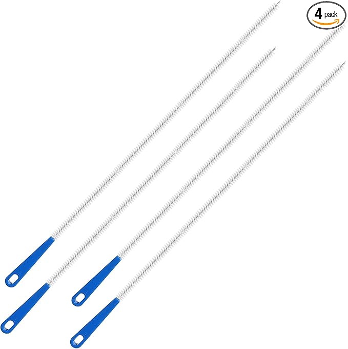 4 Packs Snake Drain Hair Removal Tools, 17.7" Long Flexible Drain Cleaning Brush, Sewer Drains Brush, Drains Clog Remover, Shower Clog Remover for Curved Pipes and Slim Holes