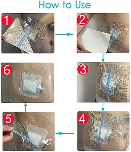 Ostomy Shower Cover Waterproof Ostomy Bag Covers Shower Guard Stoma Shower Shields Colostomy Bathing Bags Shower Protector Adhesive Bandage with Non-Stick Pad for Showering 12"x16" 14 Pcs