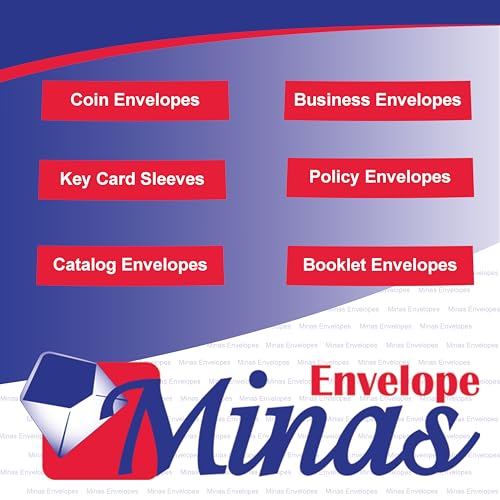 500 Minas Envelope 6" x 9" Booklet Envelopes (Open Side), Sturdy 24lb. White, Strong Gum Flap, 500/Box