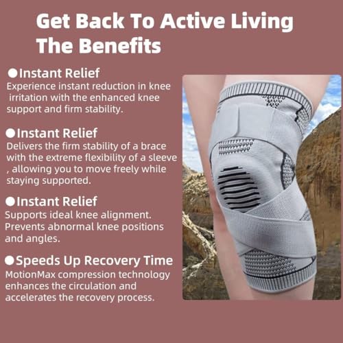 Motion Max Knee Pro Knee Brace,Bone-on-Bone WalkingSupport,Bone RecoveryKnee Braces,M,One Pair