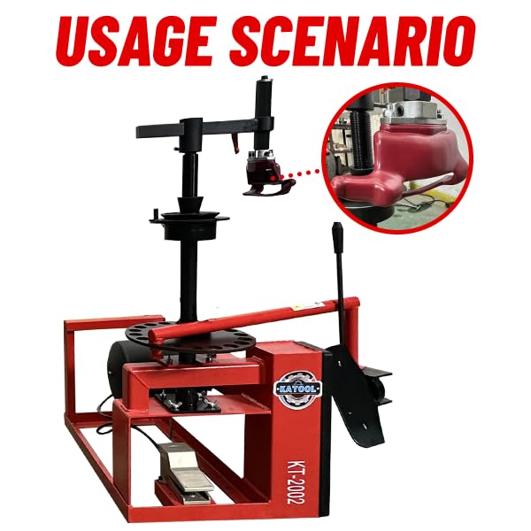 KATRAX KT-2002P Mini Tire Changer Machine 39 Inch with Air Bead Breaker, 132 lbs Lightweight Design Compact Portable Wheel Changer for 12"-22 Inch Tires