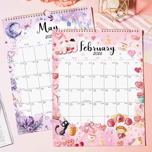 2026 Wall Calendar - 11.4" x 14.6", 2026 Wall Calendar 12 Month from JAN. - DEC. 2026, Twin-Wire Binding, Blank Block, Julian Dates, Hanging Loop, Holiday Reminder, Thick Paper