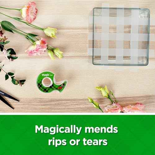 Magic Tape 6 Packs Clear Tape, Magic Tape with Dispensers, Invisible Tape ¨ú x 300 Inches, and a 8 Inch All Purpose Scissors (Gift Pack)