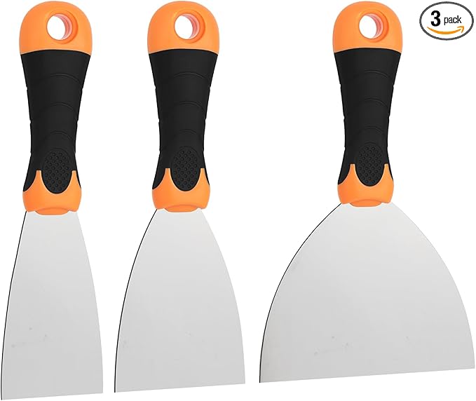 3-Piece Spackle Knife Set: 2", 3"ï¼and 5" Professional Putty Knives - Paint Scraper and Drywall Tools for Wall Repair-WEGAZ