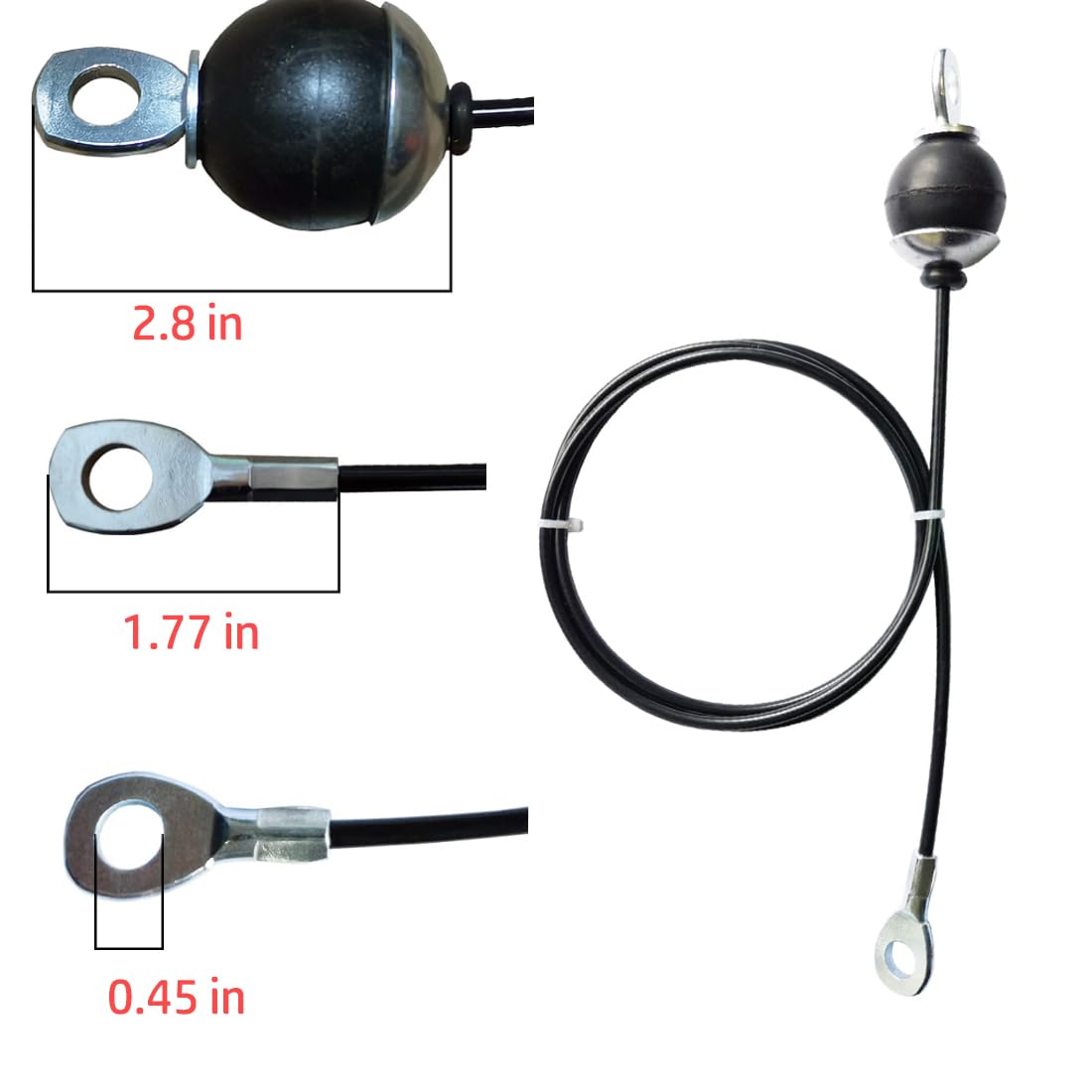 Mi Metty Fitness Gym Replacement Cable Fitness Pulley Cable,Heavy Duty 5mm Steel Wire Rope for Home Gym Cable Pulley Machine Accessories(A-Cable, 118")"