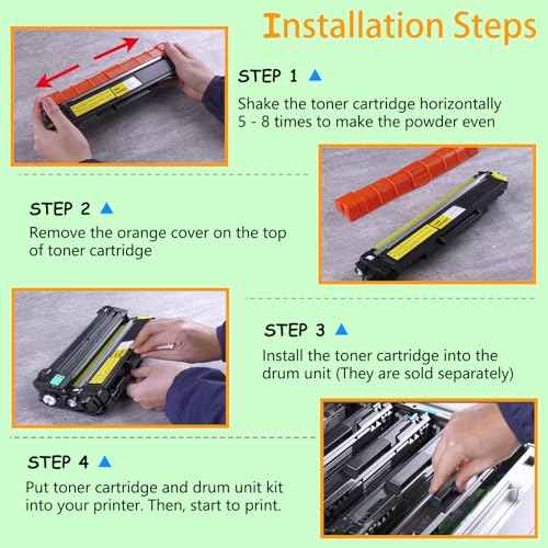greencycle 4 Pack TN225 TN221 Toner Cartridge Replacement Compatible for Brother TN-225 TN-221 Use with MFC-9130CW HL-3170CDW HL-3180CDW MFC-9340CDW MFC-9330CDW (1 Black 1 Cyan 1 Magenta 1 Yellow)