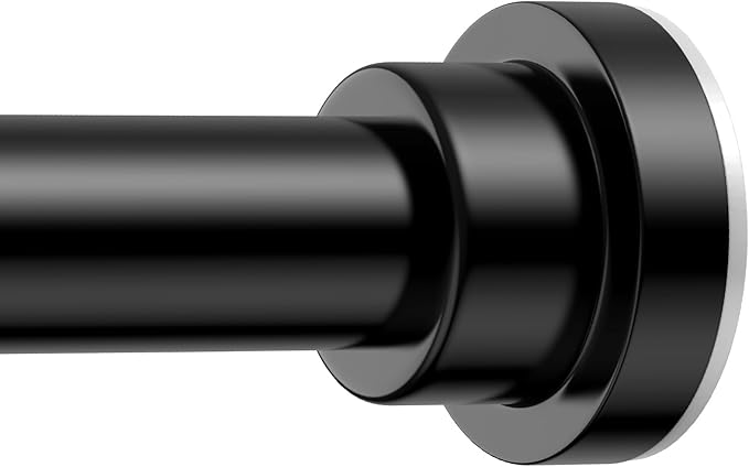 Shower Curtain Rod 31-76 Inch,7/8"Diameter Adjustable Spring Tension Curtain Rod No Drill,Matte Black Shower Tension Rod for Bathroom,Room Divider,Window,Anti-Rust Non-Slip 1-Pack