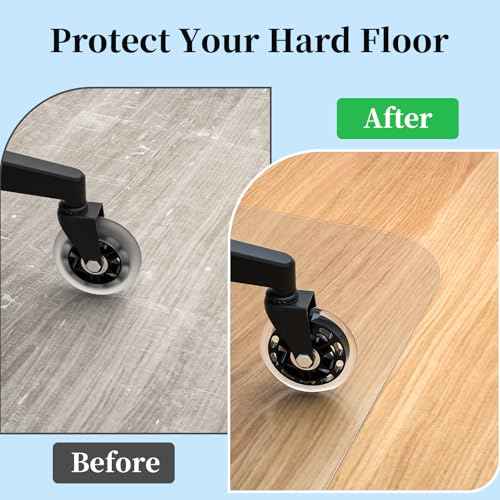 Tonaus Chair Mat for Hard Floor Office Chair Mat Desks Mats Large 48"¡¿36" (3'x4'),Transparent Clear PVC Floor Protector for Wooden Floors Home Office Study