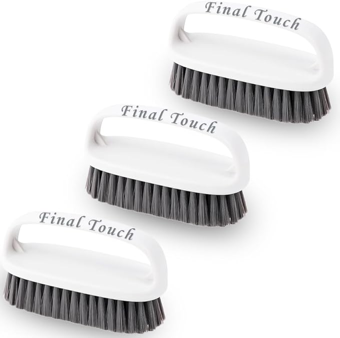 Scrub Brush, Soft-Medium Bristle Scrub Brush with Handle â All-Purpose Cleaning Brushes for Kitchen, Bathroom, Shower, Tile, Grout, Sink & Floor â Durable Household Scrubber by Final Touch (3-Pack)