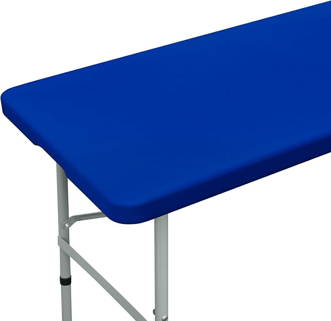 NEWISHER Fitted Rectangle Tablecloth 42 x 72 Inch Elastic Spandex Polyester Table Cover Royal Blue Washable Table Top Cap Cover for Dining Picnic Camping Indoor and Outdoor