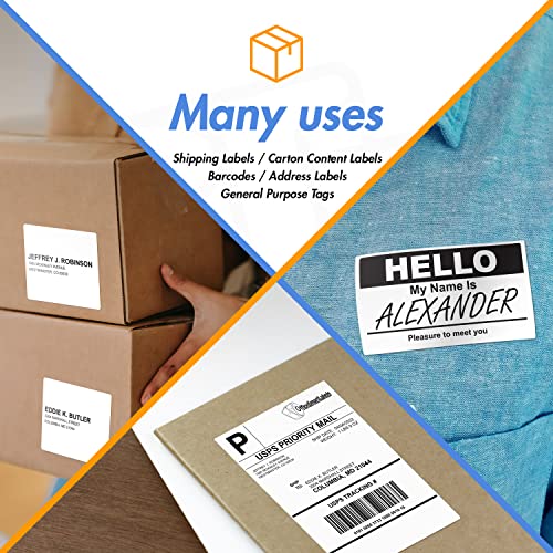 2.25 x 0.75 inch Direct Thermal Label - Compatible with Rollo Label Printer & Zebra Desktop Printers ? 1 inch Core, Multipurpose UPC Barcode Address Sticker, Adhesive & Perforated - 4 Rolls, 1700/Roll