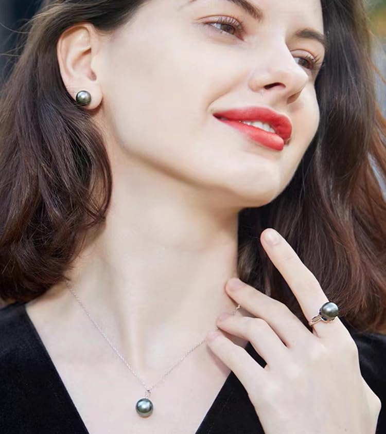 Gifts for Wife Women - Tahitian-Black-Pearls-Earrings for Wedding Anniversary Gfits Jewelry, Birthday Gift for Women, Christmas, Mother's Day & Valentine's Day Gifts for Her