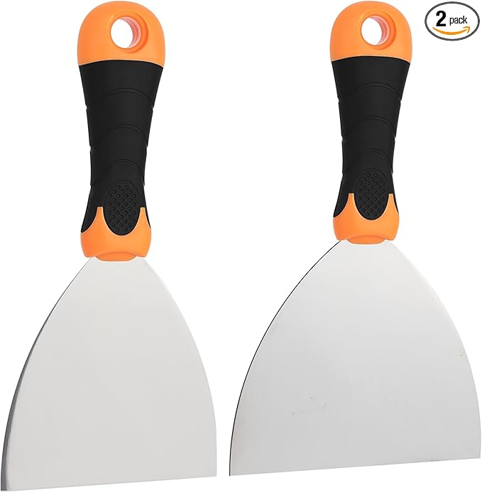 2-Piece Spackle Knife Setï¼4"ï¼and 6" Professional Putty Knives - Paint Scraper and Drywall Tools for Wall Repair-WEGAZ