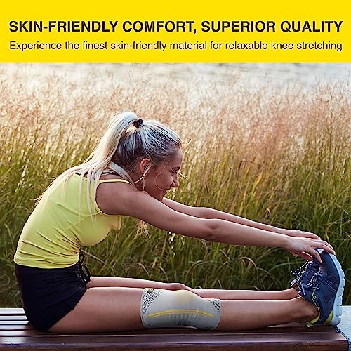 Bracoo 2 Pack Knee Compression Sleeves for Men and Women – Knee Support Brace for Running, Workout, Pain Relief, Meniscus Tear, Arthritis, Joint Recovery, Sports Injury, KE92